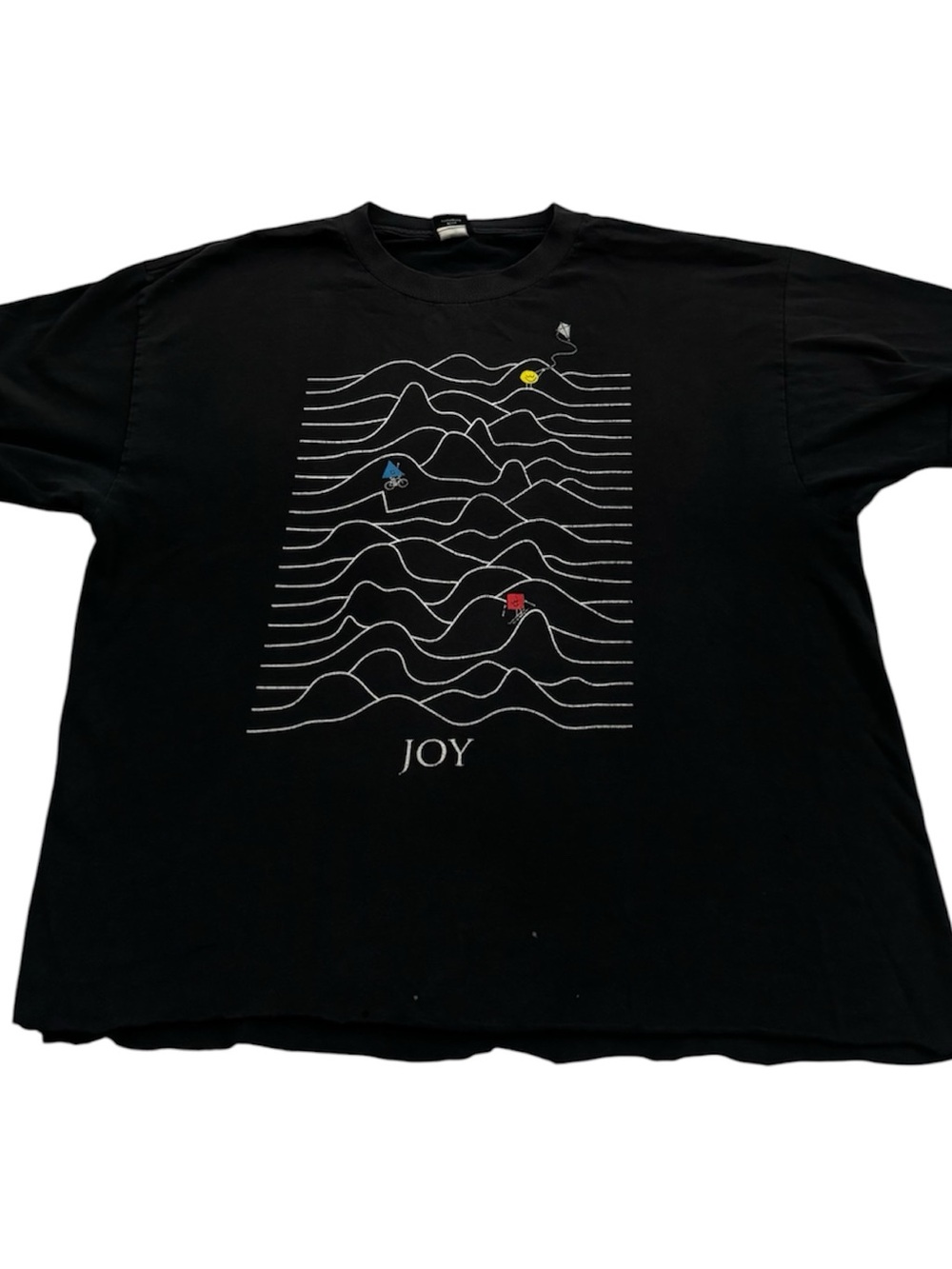 JOY Graphic Black Tee with Colorful Icons